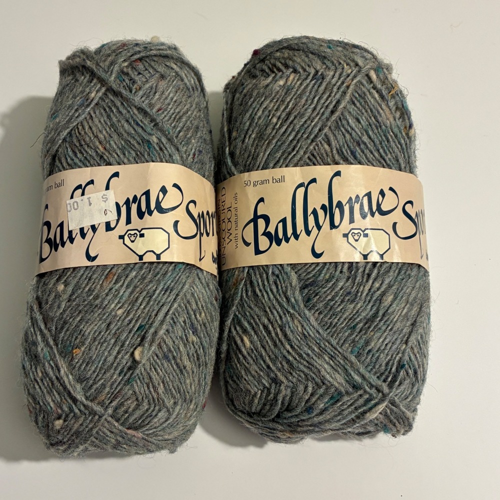 Brunswick Ballybrae Sport Yarn 100% Virgin Wool Waterville Tweed 4414‎ 2 Skeins